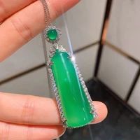 new 925 sterling silver pendant necklace emerald ping an temperament female jewelry good fortune auspicious birthday gift 26 cm