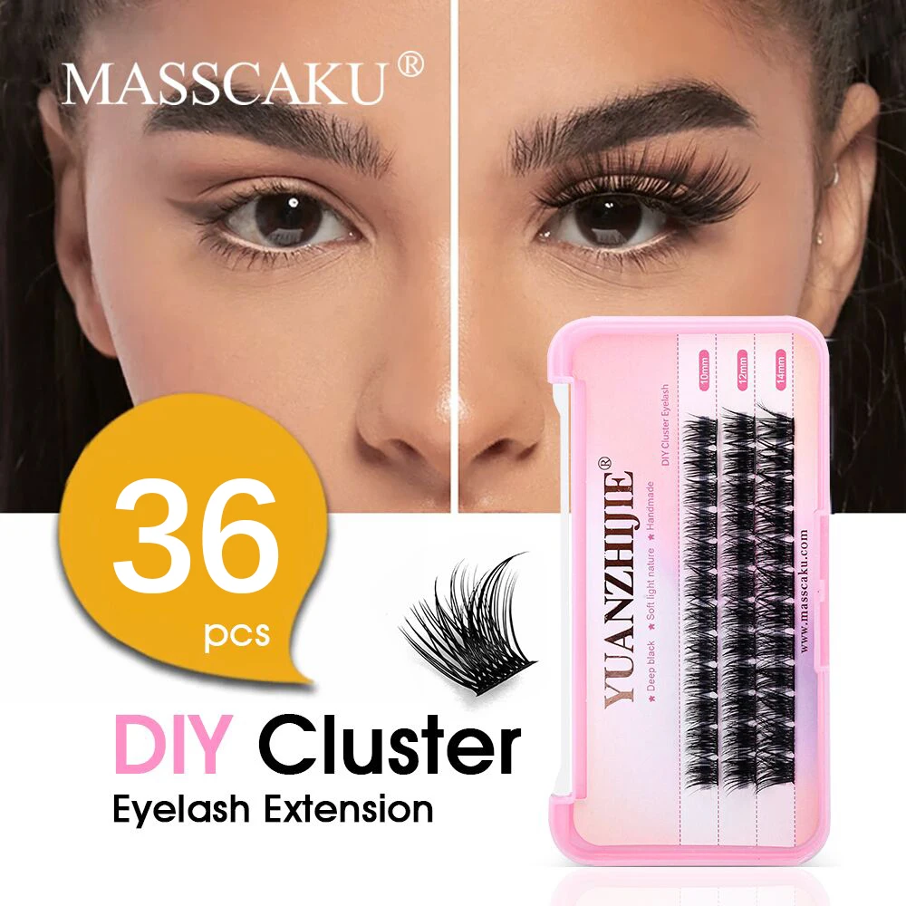YUANZHIJIE Новые горячие продажи DIY сегментированные ресницы 36 Объем Супер Натуральные русские готовые ресницы премиум норковые ресницы для наращивания