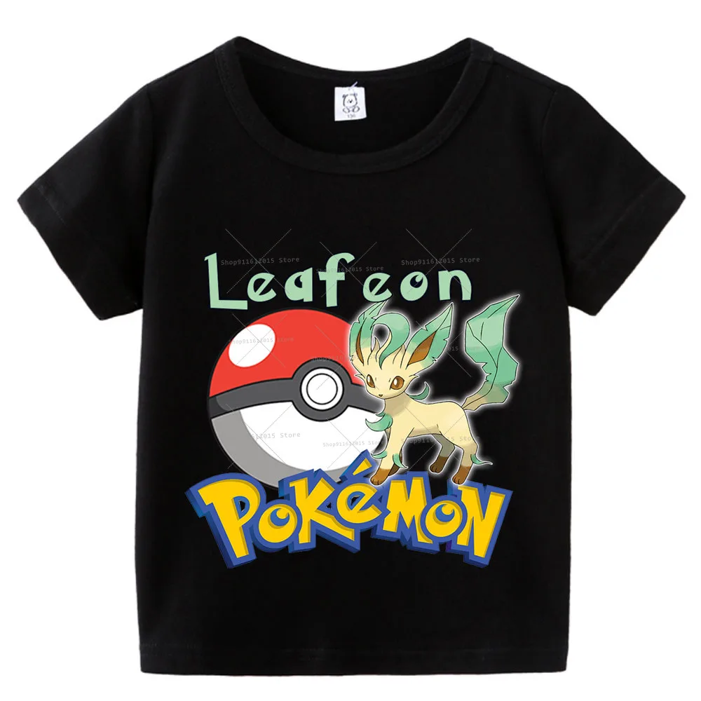 Детская одежда с покемоном Пикачу хлопковая Футболка для мальчиков и девочек