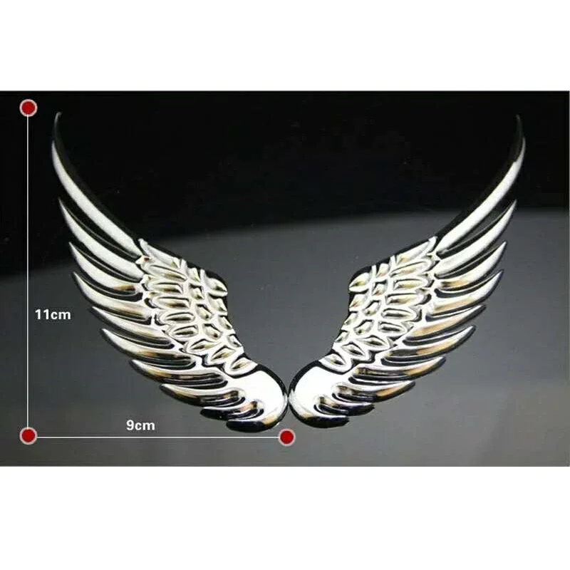 

1 Pair Car Stickers Metal 3D Tape Stick Gold Sliver Wing Decals DIY Motorcycle Car Styling Tools Car Accessories