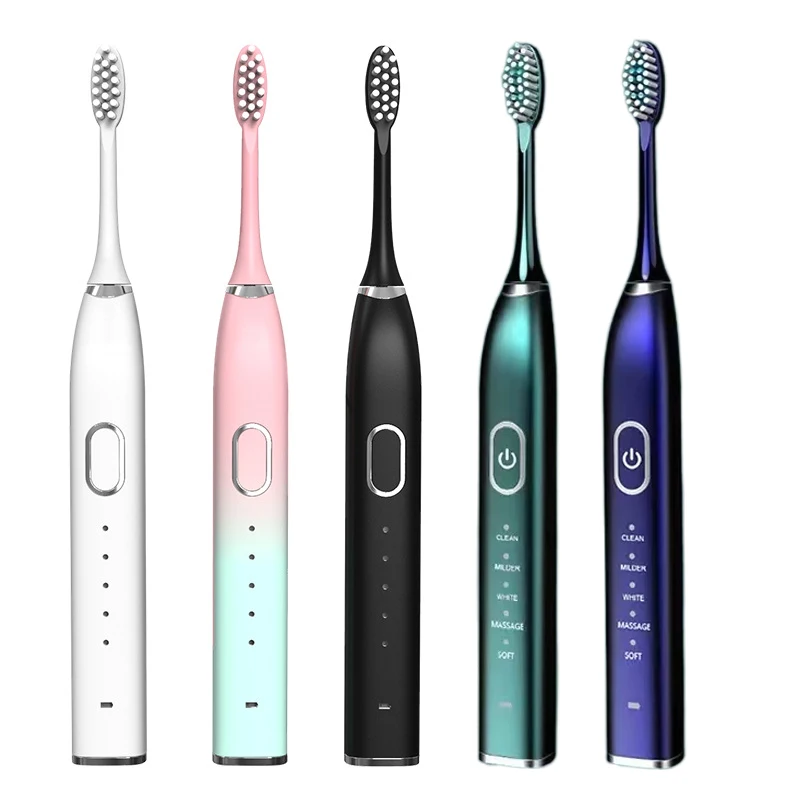 

Ultrasonic Electric Toothbrushes for Adults 5 Modes Sonic Toothbrush Rechargeable Smart Timer IPX7 with Replace Heads Travel Box