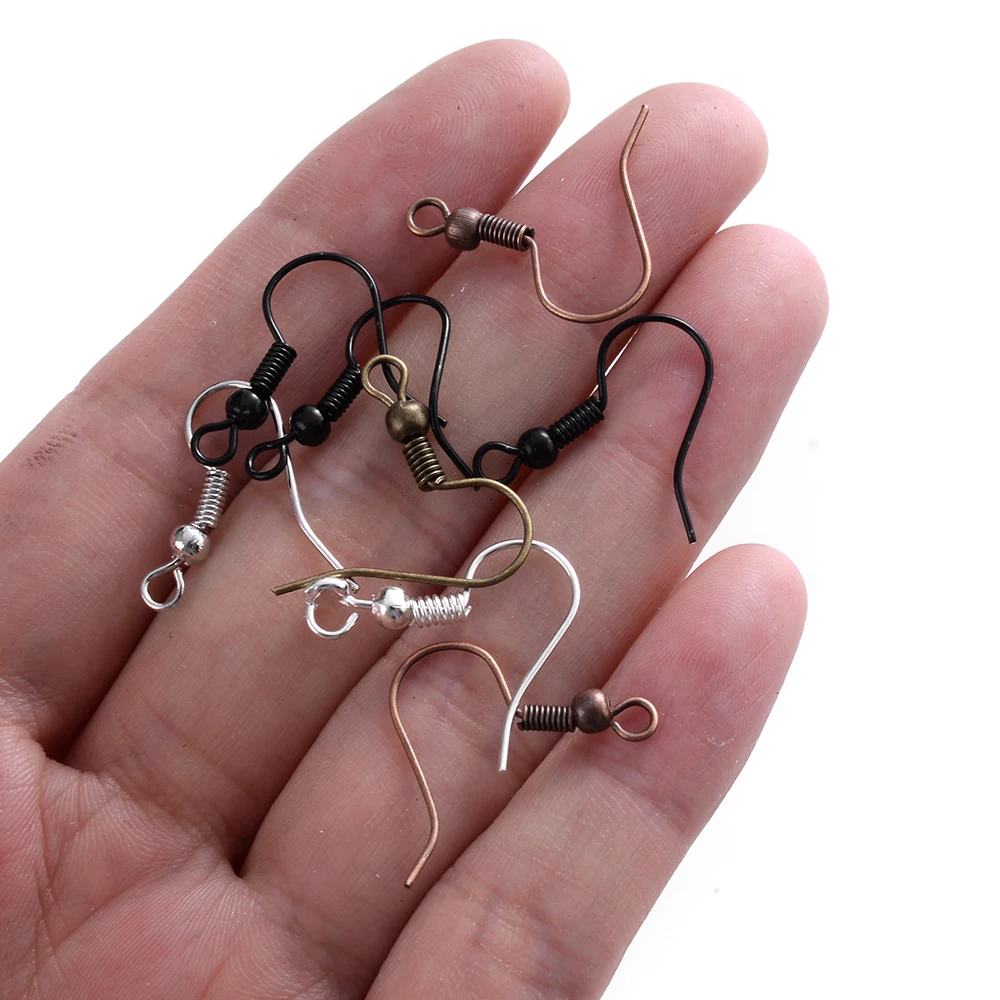 100Pcs 20x17mm Earrings Clasps Hooks Iron Ear Hook Bead Charms Earring Wires For Diy Jewelry Making Accessories Wholesale - купить по