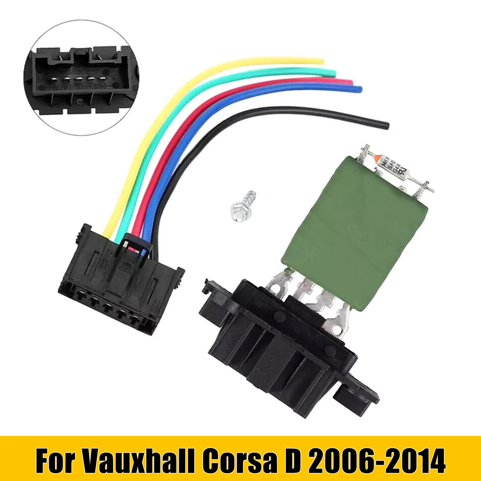 

Резистор регулятора двигателя вентилятора отопителя HVAV для Vauxhall Opel Corsa D Mk3 2006-2024 Alfa Romeo Замена 13248240 Ван-автобус