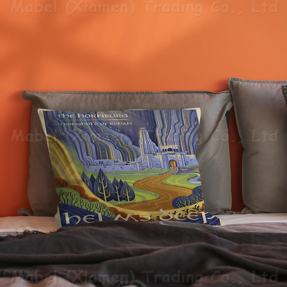 Tolkien Art Cushion Cover Inches Farmhouse Decor Home Throw Pillow Covers For Couch Decorations
