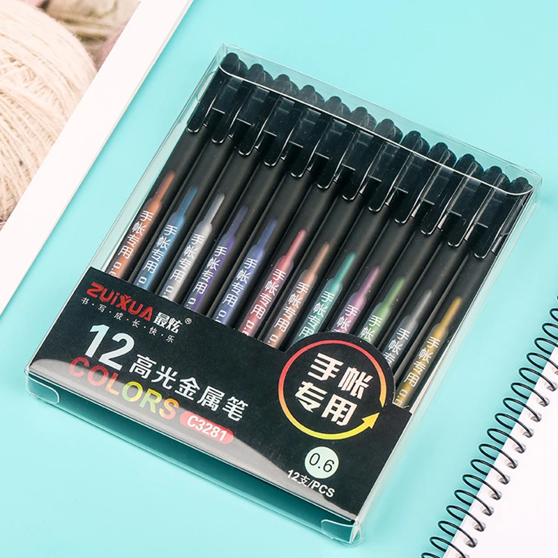 

12 шт./набор, гелевые ручки 0,6 мм