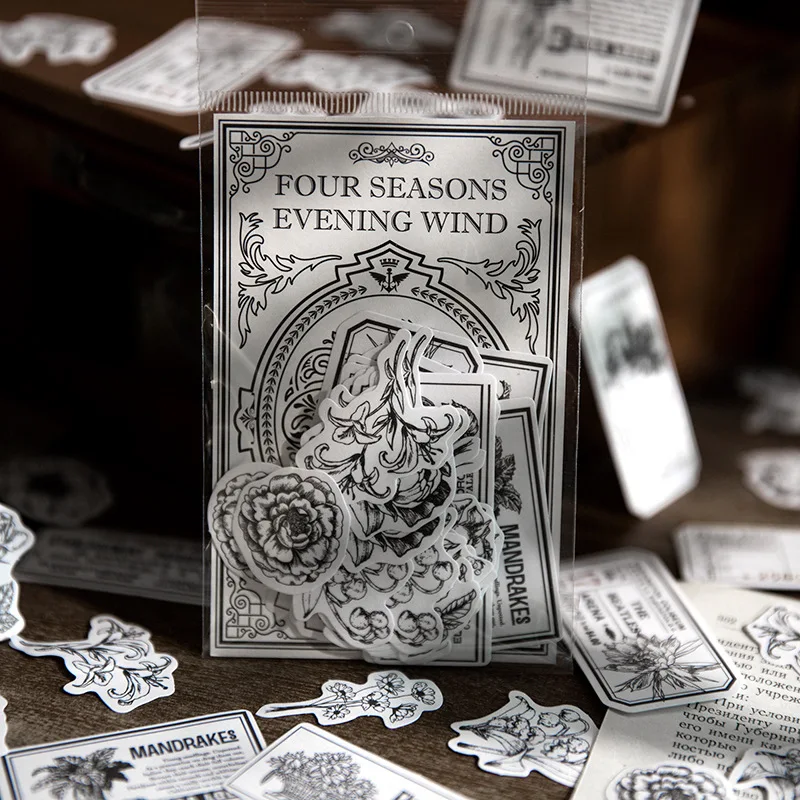 

30 шт., черно-белые винтажные наклейки на стулья