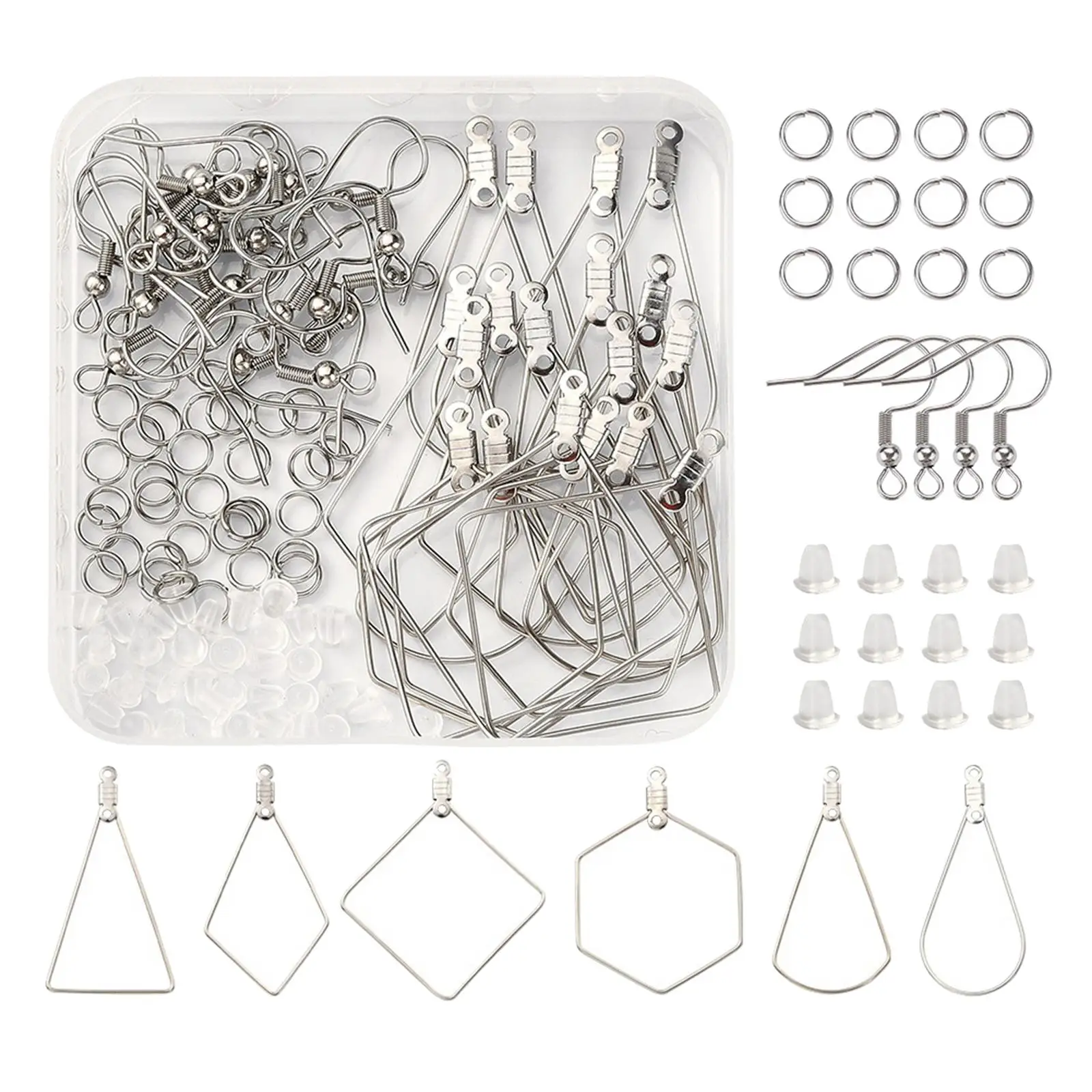 

196Pcs Earring Making Kit Jump Rings for Jewelry Making Crafts Findings