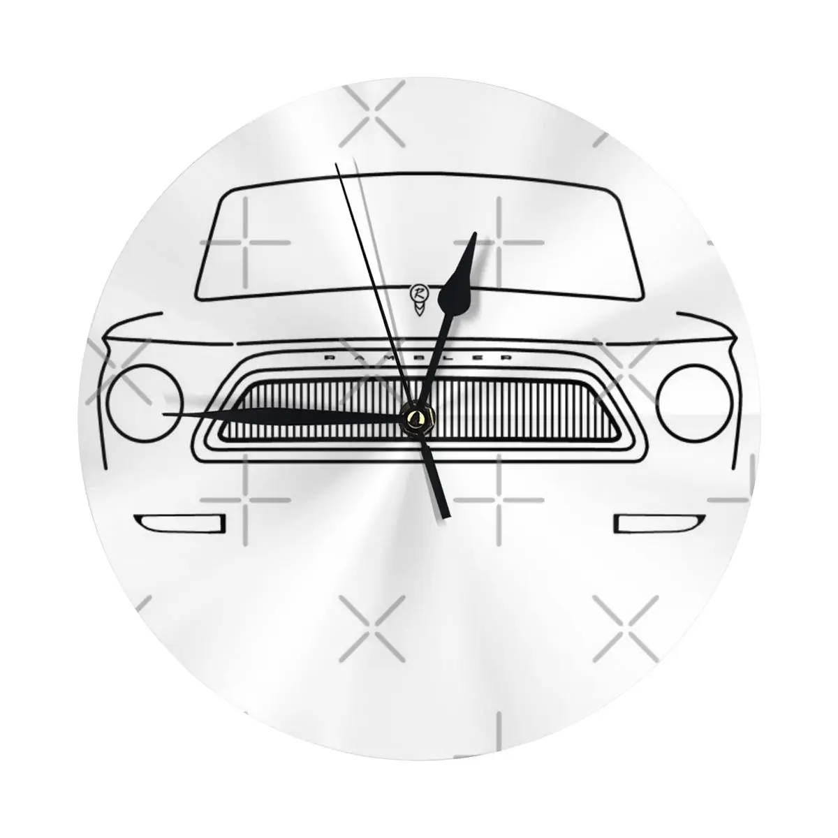 1962 AMC Rambler классический автомобиль черный контур настенные часы украшение