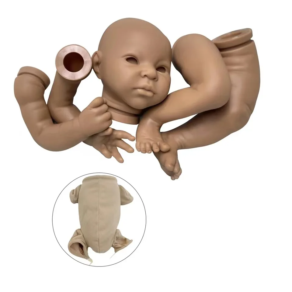 

50CM African Skin Reborn Doll Kits Unfinished Unpainted DIY Bebe Doll Kits Vinyl Silicone Kit Accessories Reborn Sin Pintar