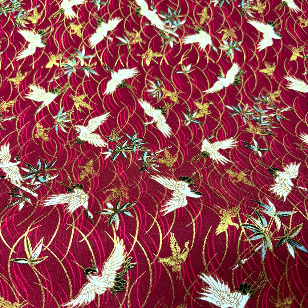 145x50 См Бронзовая Хлопковая Сатиновая Ткань С Цветущим Принтом Вишни Для