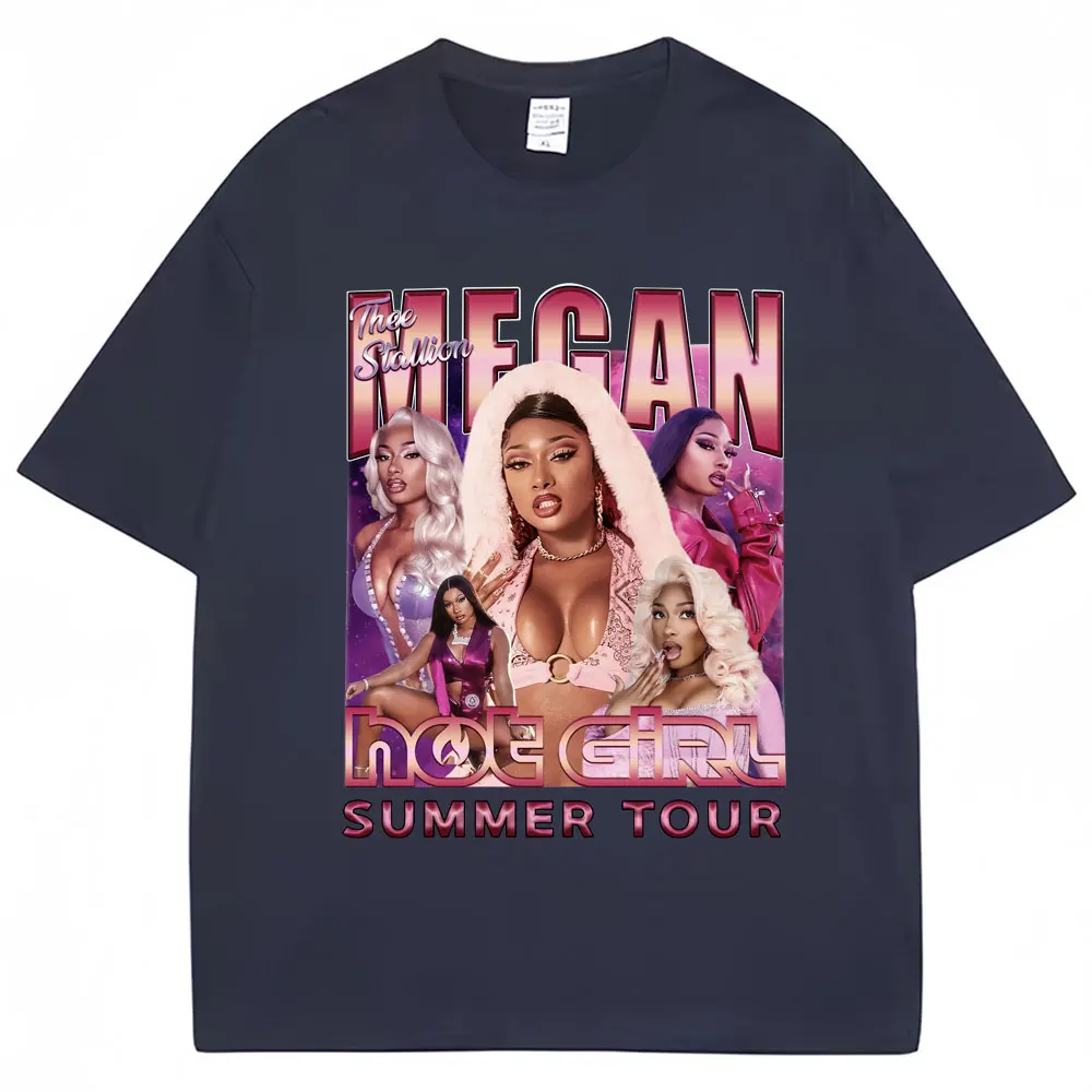Футболки с принтом Limted Rapper Megan Thee Stallion Hot Girl Summer 2024 тур для мужчин и женщин модные