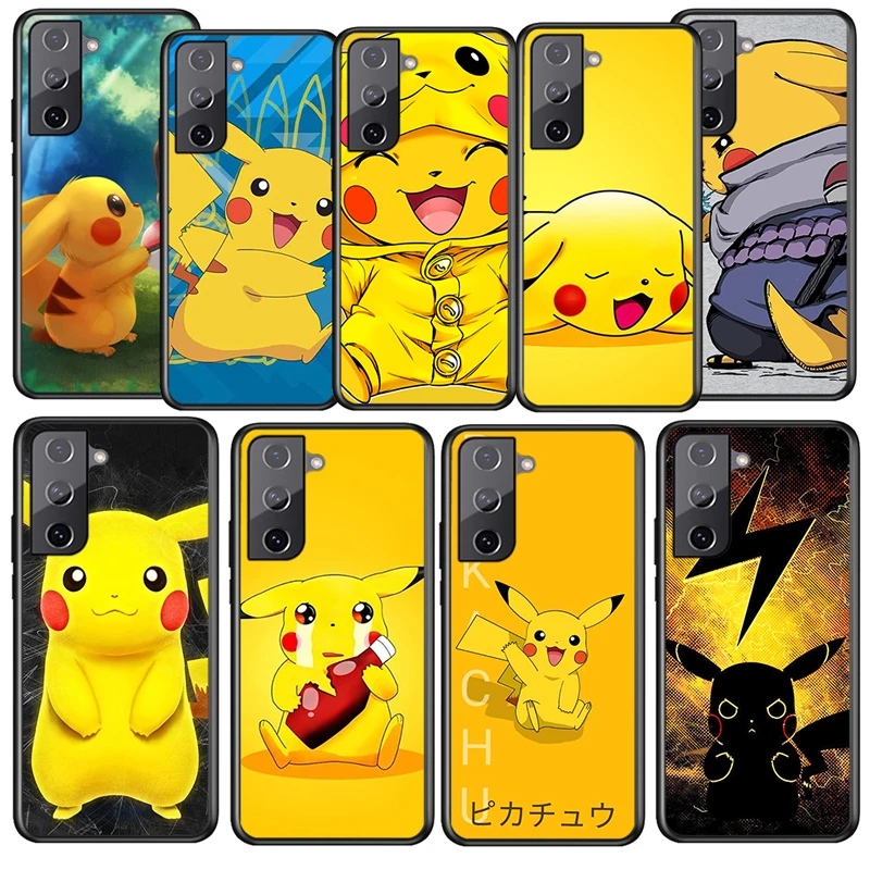 

Pikachu Baby Cartoon For Samsung Galaxy S22 S21 S20 Ultra Plus Pro S10 S9 S8 S7 4G 5G Soft TPU Silicone Black Phone Case Fundas