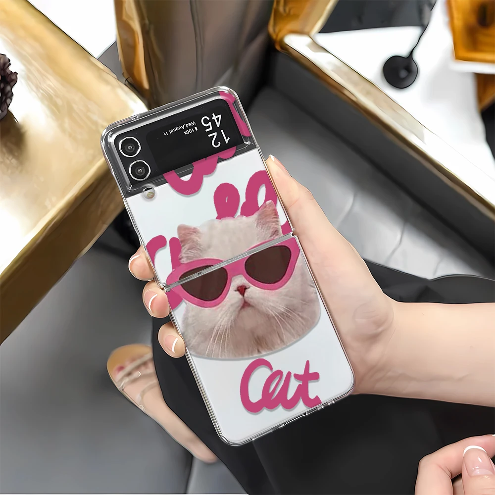 Крутой чехол с котом для телефона Samsung Z FLIP 3 4 5 на W23 ZFLIP SM-F7210 F711