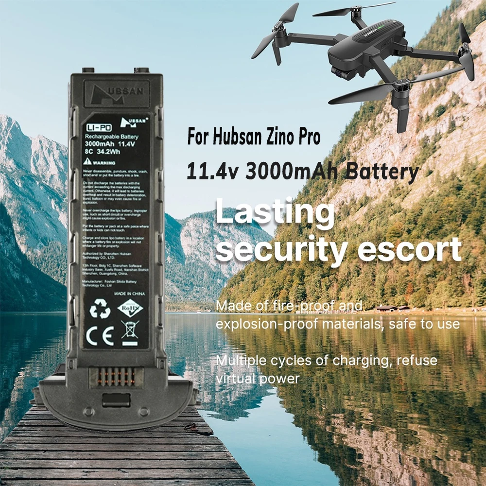 

New Generation 11.4v 3000mAh Battery for Hubsan Hubsan Zino PRO RC Quadcopter Spare Parts Intelligent Flight