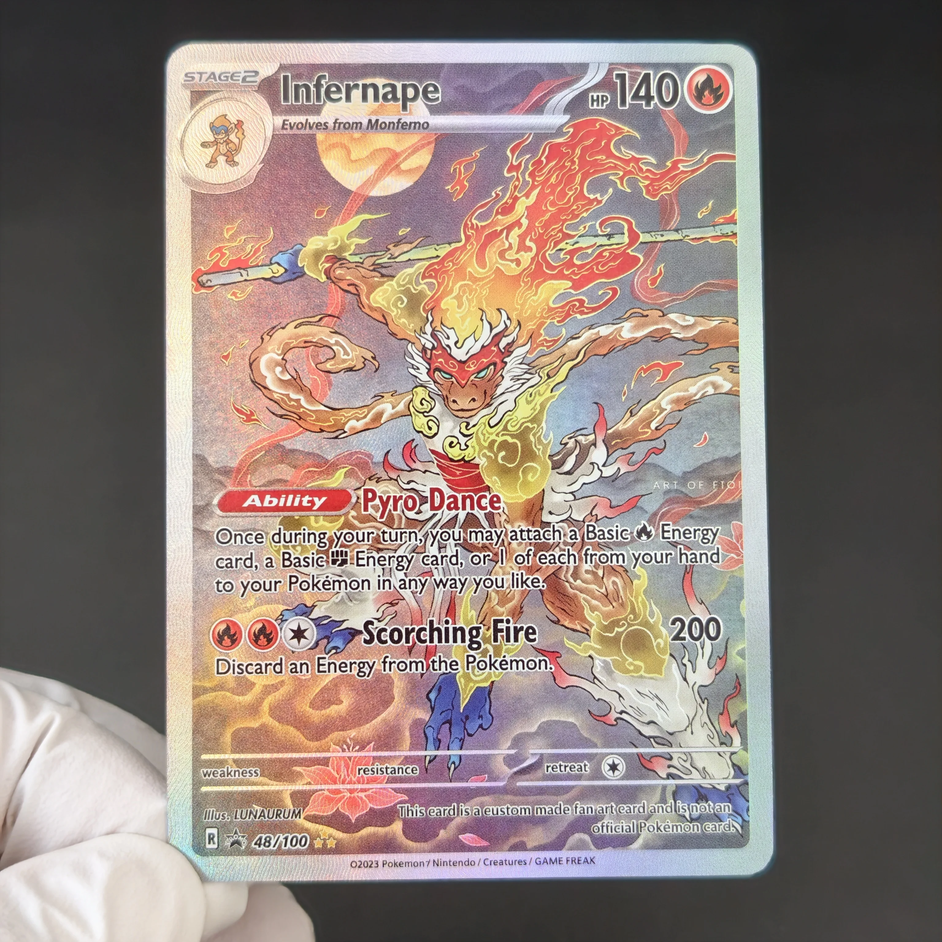 Фото Коллекционная карта PTCG Pokemon 2023 года, английская/ориентальная, в стиле тушевой живописи, сделанная своими руками, с полной текстурной голографической вставкой и текстурой, имитирующей бумагу. №3