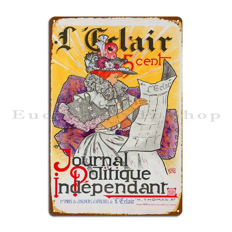 

Газета Eclair металлический знак клубный Настенный декор железная стена пещера жестяной знак плакат