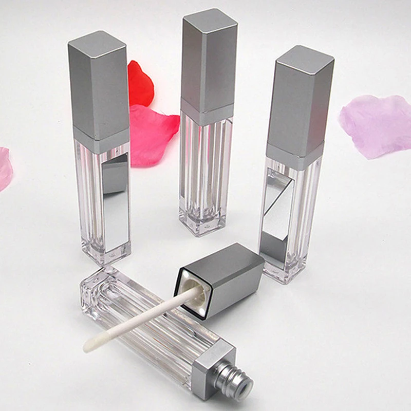 

7.5ml Square Lip Gloss Tubes Empty Lip Gloss Bottle with LED Light Mirror Clear Cosmetic Lip Balm Containers Makeup Tools