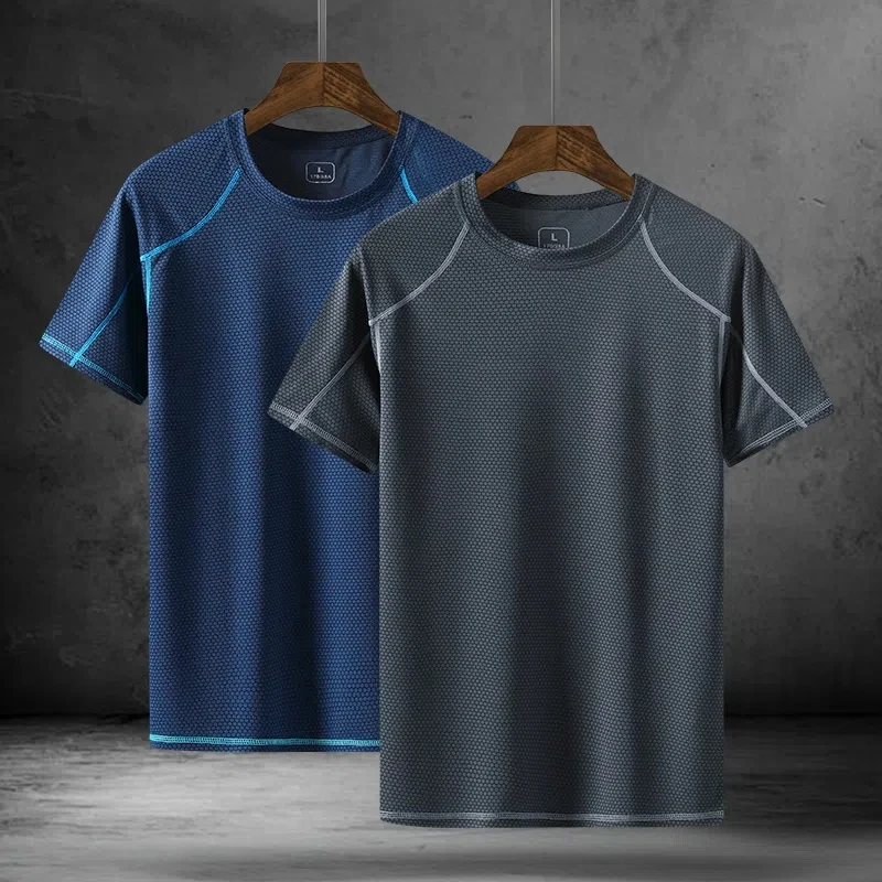 Men Running T-shirt Sports Short Sleeve Shirts Gym Fitness Sweatshirt Male Jogging T Shirt Athletic Tshirt 2023 Summer Sportwear