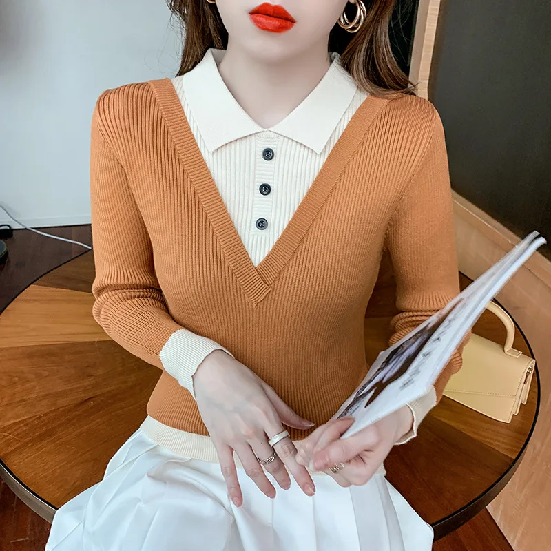 

2021 autumn and winter new women's raglan sleeves sweater women loose half turtleneck sweater bottoming White