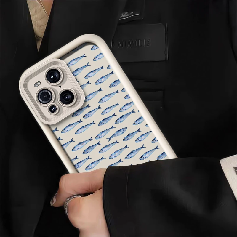 Фото Мягкий силиконовый чехол для телефона Motorola Moto G06 G56 G86 G100 E40 G14 G9 Play E32 E14 E13 G05 G85, матовый чехол с рисунком морской рыбы №3