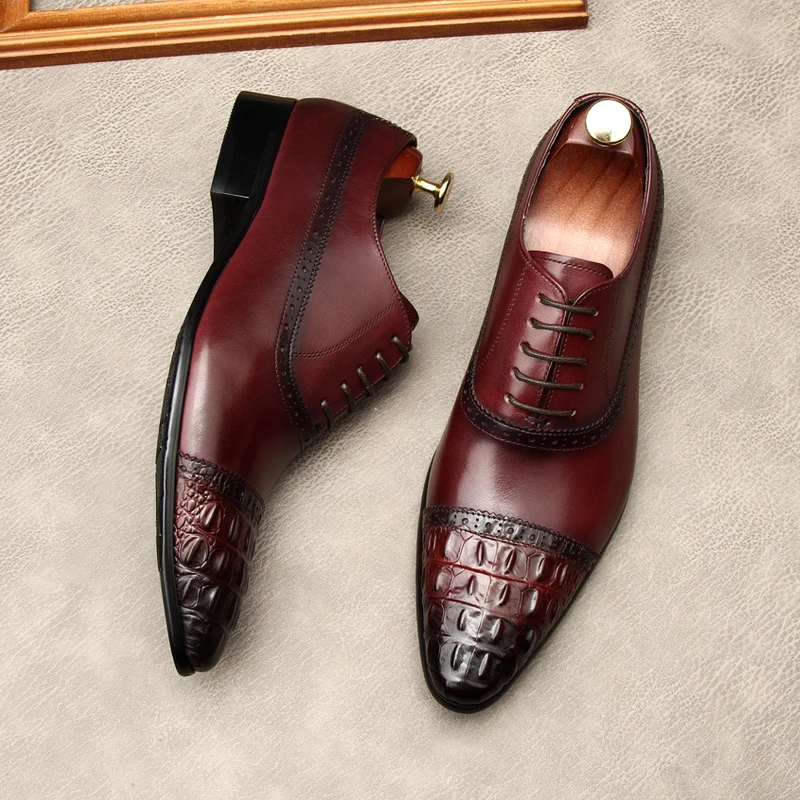 

Мужские Формальные туфли из 2023 натуральной кожи, с имитацией под крокодиловую кожу