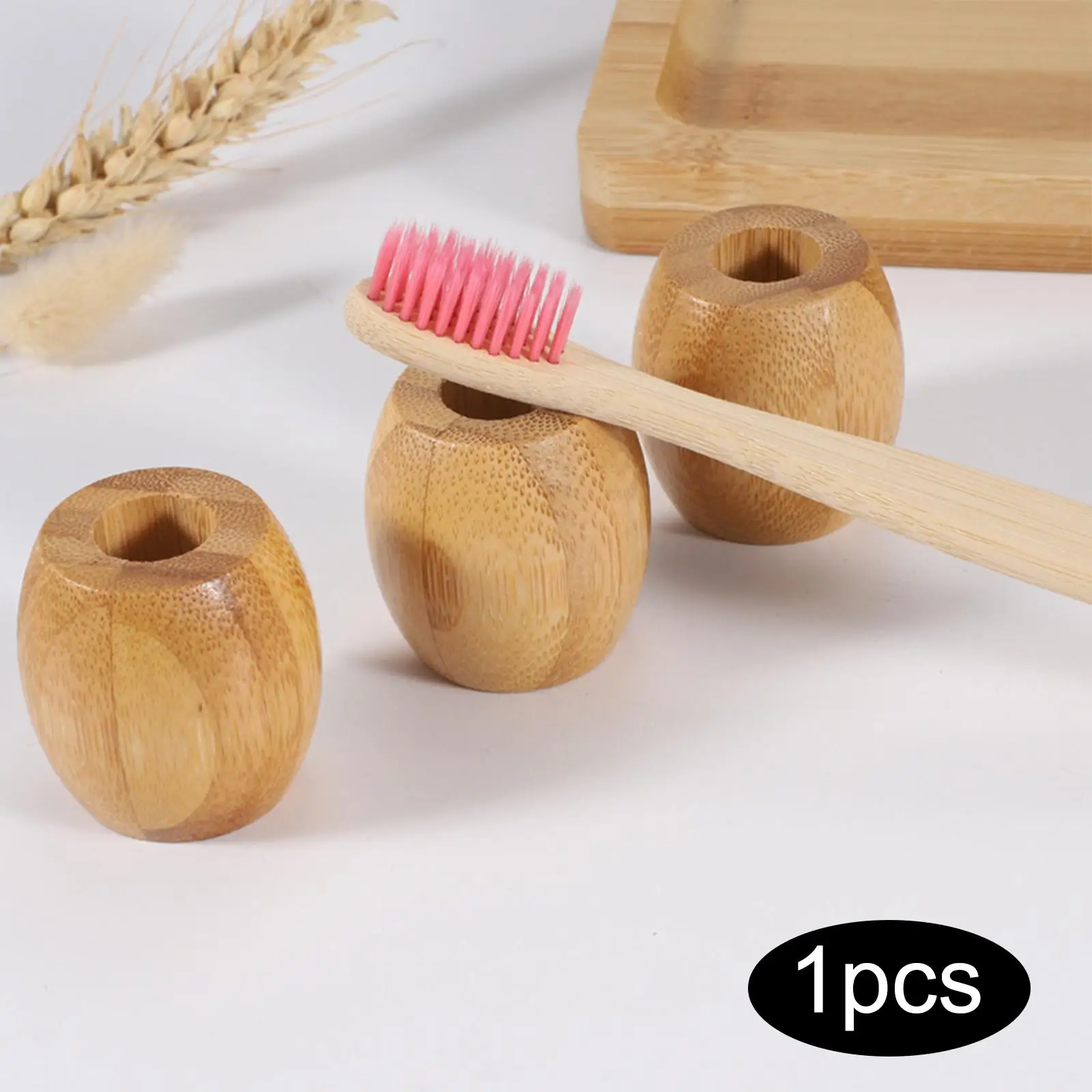 

Bamboo Toothbrush Holder Office Pen Holder for Shower Farmhouse Countertop