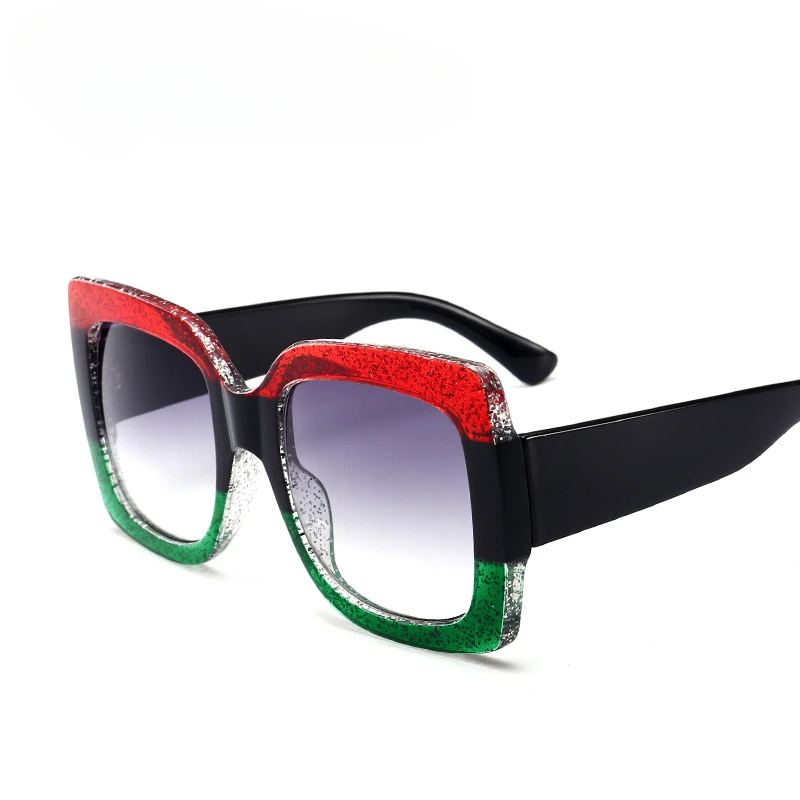 

Oversized Square Sunglasses Woman Brand Designer Clear Lenses Sun Glasses Female Three Colors Big Frame Party Eye Glasses