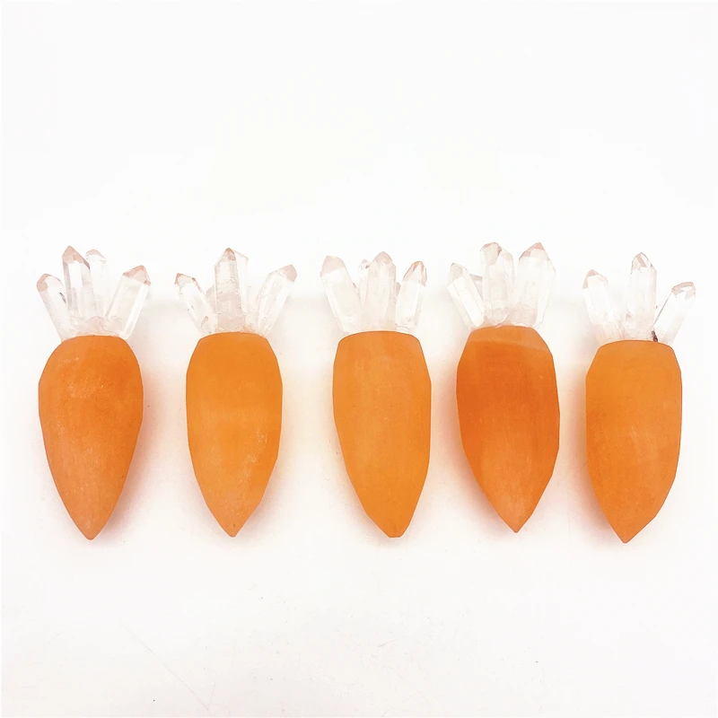 

1 шт. натуральные оранжевые кристаллы кварца моркови из селенита, полированный камень, прозрачная колонна, восстанавливающий энергию гипсовый образец, домашний декор