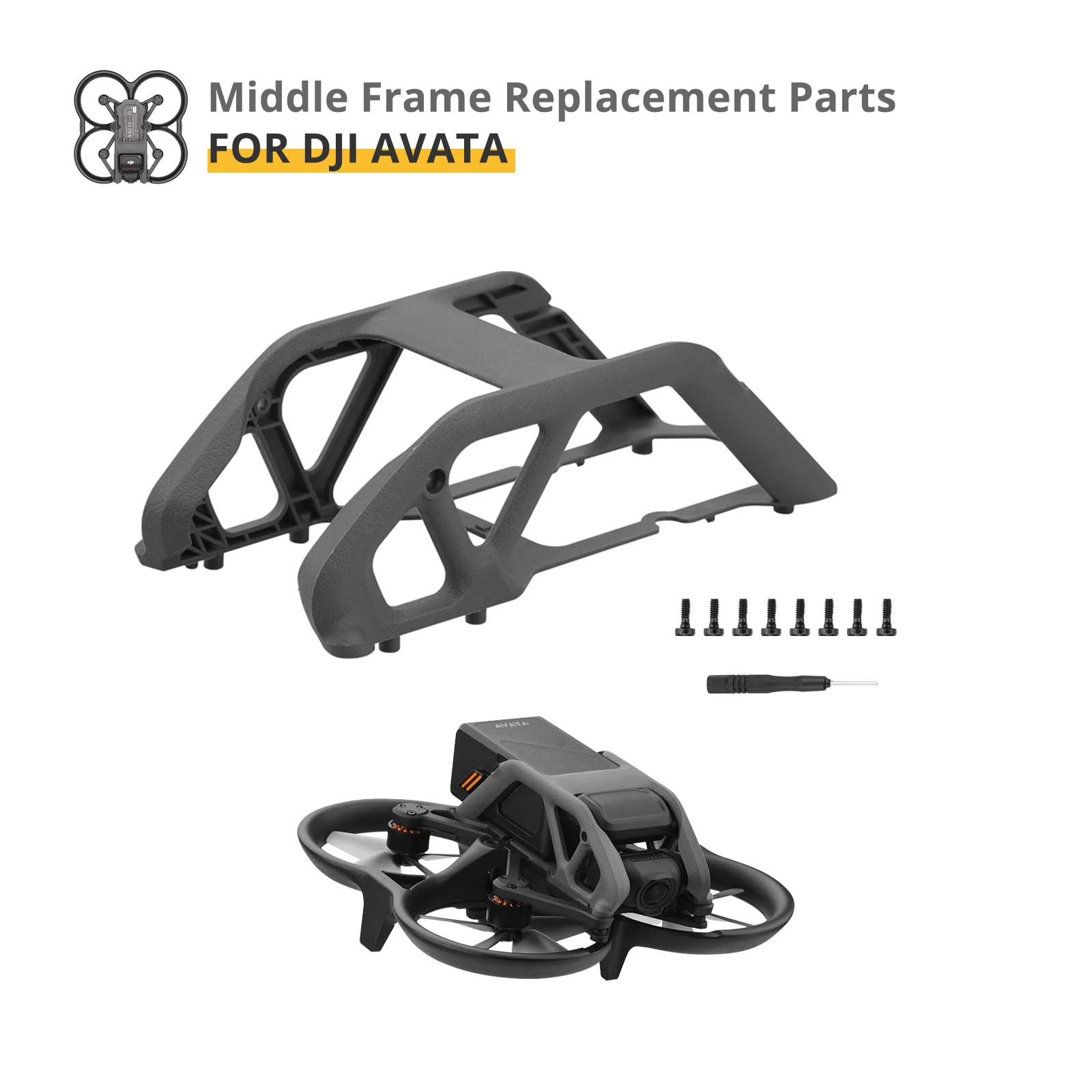 

Middle Frame Replacement Parts for DJI AVATA Repair Replace Upper Frame Battery Protection Border Lightweight Drone Accessories