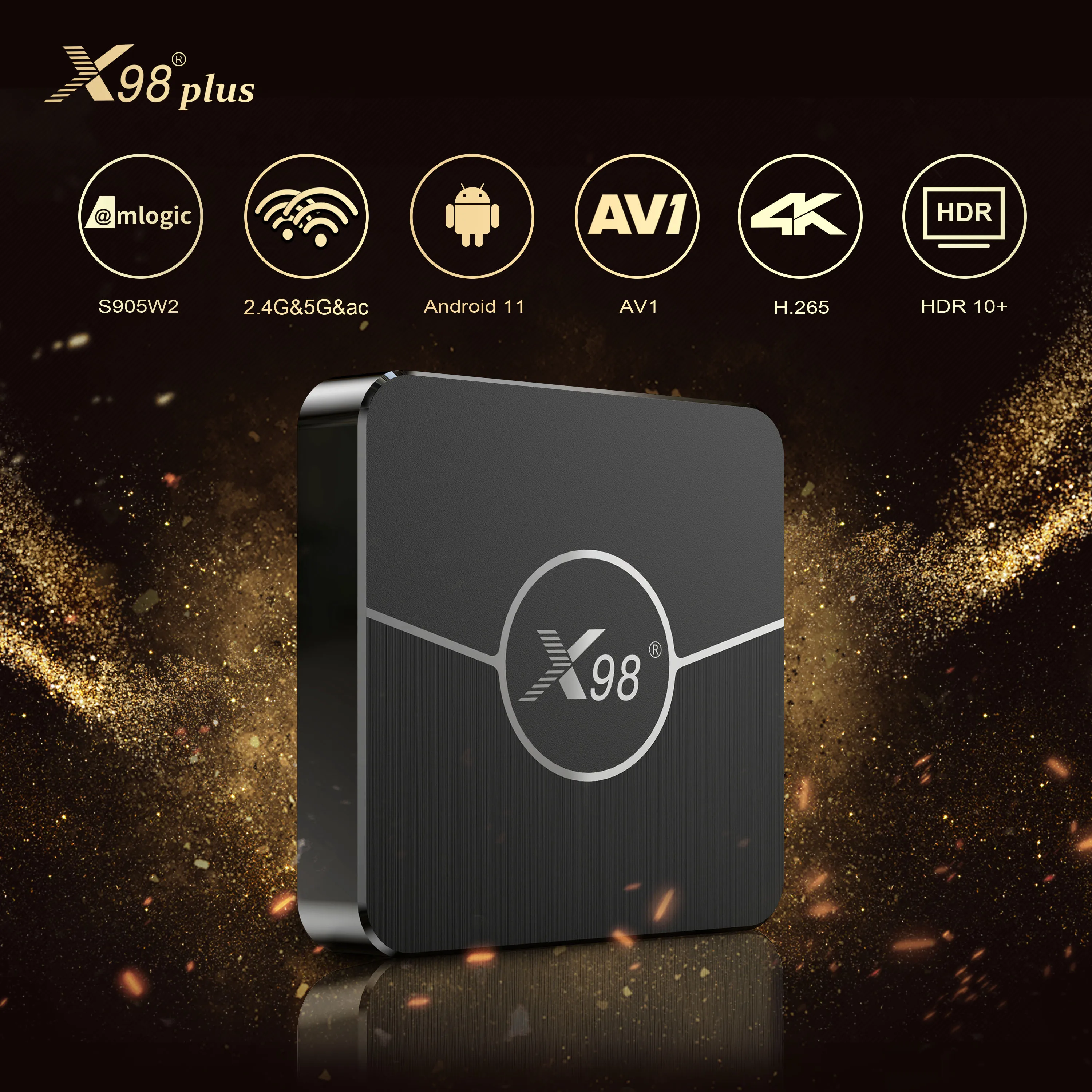 

Приставка Смарт-ТВ X98 Plus, Amlogic S905W2, Android 11, Wi-Fi, BT
