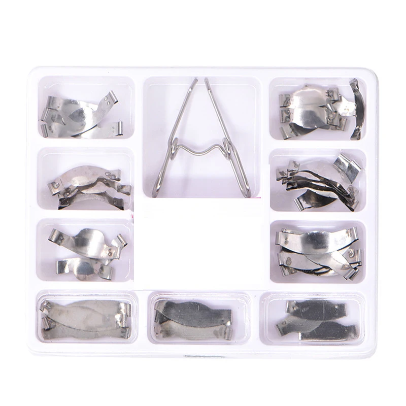 

Стоматологическая матрица с пружинным зажимом No.1.330, секционные Контурные металлические матрицы, полный комплект для замены зубов, инструм...