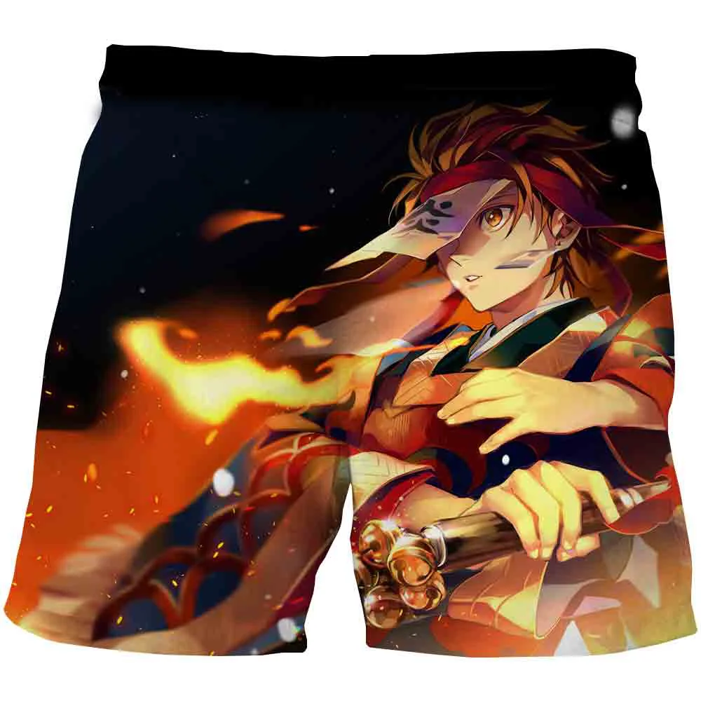 

2022 Yaiba Anime Demon Killer Fashion Shorts 3D Printed Beach Pants For Men And Women Comfortable And Loose Sports Casual Beach