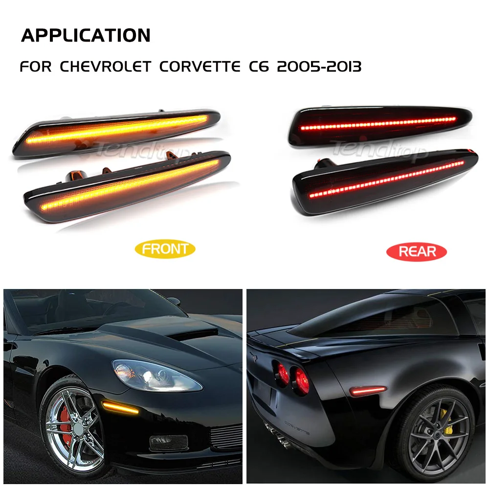 

4 шт., фонари указателей поворота для Chevy Corvette C6 Z06 ZR1 2005-2013
