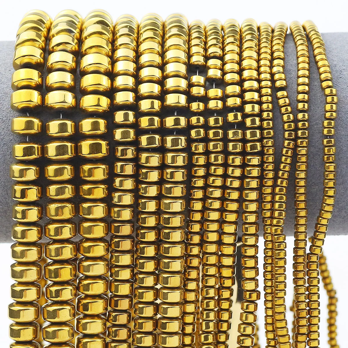 Плоские круглые бусины из гематита 3/4/6/8 мм