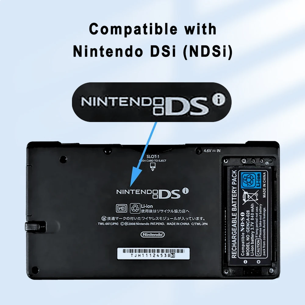 Фото Аккумуляторная батарея KOSHARE 2000 мАч 3.7В TWL-003 + набор инструментов для Nintendo DSi NDSi №1