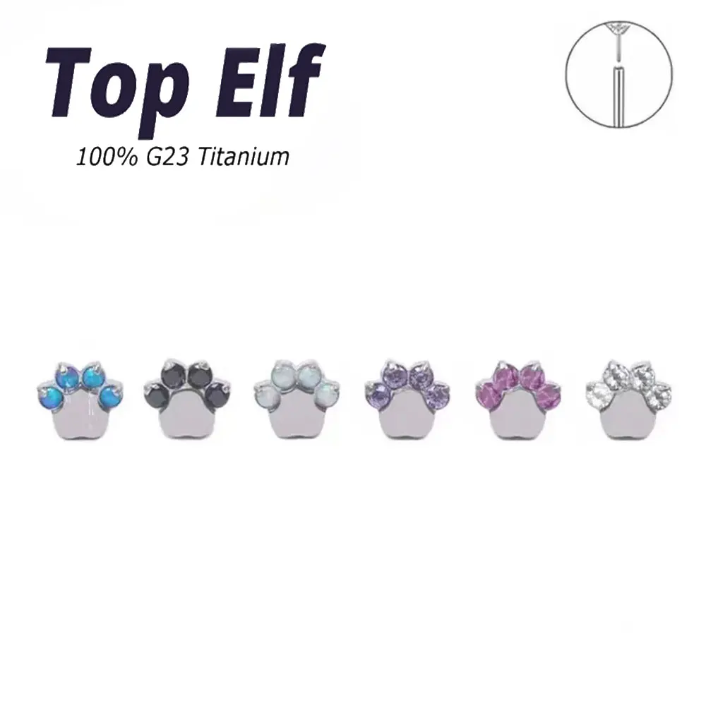 

16G Implant Grade Titanium ASTM F136 Internal Thread Scew Labret Cluster Opal Cat Cartilage Helix Ear Piercing Body Jewelry