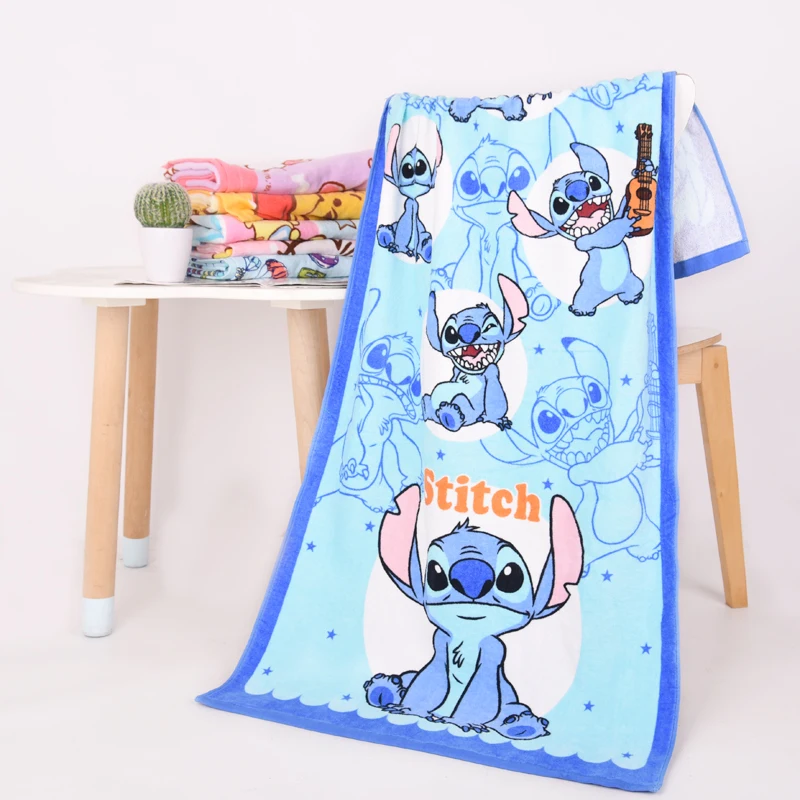 Disney Cartoon Minnie Mickey Mouse Stitch Beach Towel Bathrobe Quick-Drying Bath Towel Boy Girl Christmas Gift 60x120cm