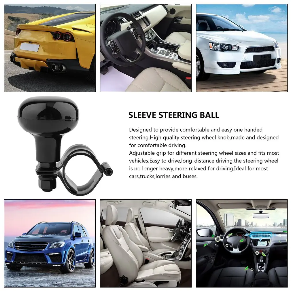 

Car Steering Wheel Power Handle Ball Car Grip Knob Turning Helper Auto Styling Hand Control Steering Wheel Fit Most Vehicles