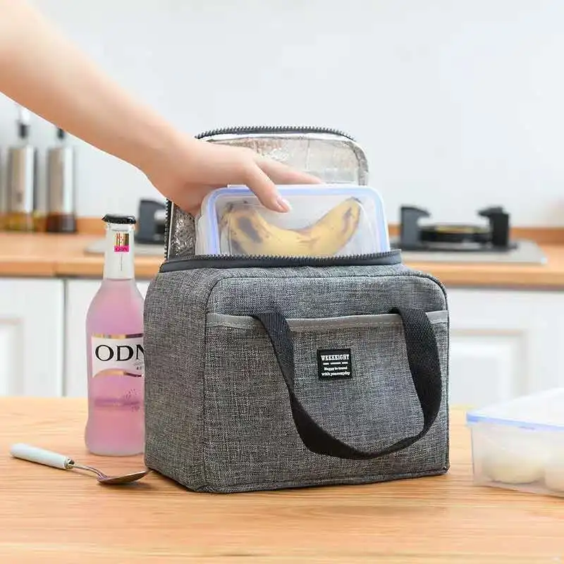 

New Lunch Bag Waterproof Thermal Insulation Portable Zipper Thermal Oxford Lunch Bags Women Convenient Lunch Box Tote Food Bags