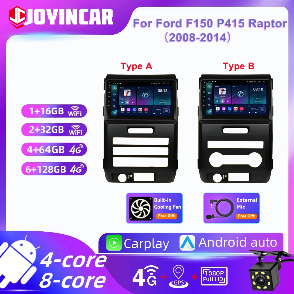 Фото Android13 8-ядерный 9 ''2din автомобильный радиоприемник для Ford F150 P415 Raptor 2008-2014 стерео Мультимедийный плеер GPS навигация Carplay Head Uni №1