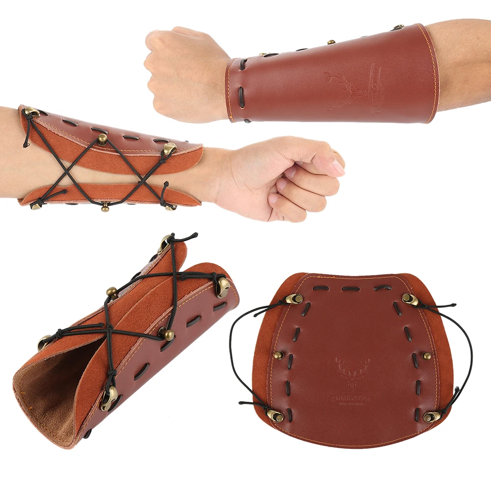 

Outdoor Hunting Bow And Arrow Guards Recreational Sports Beautiful Hunting Bows Traditional Universal Cowhide Arm Guards