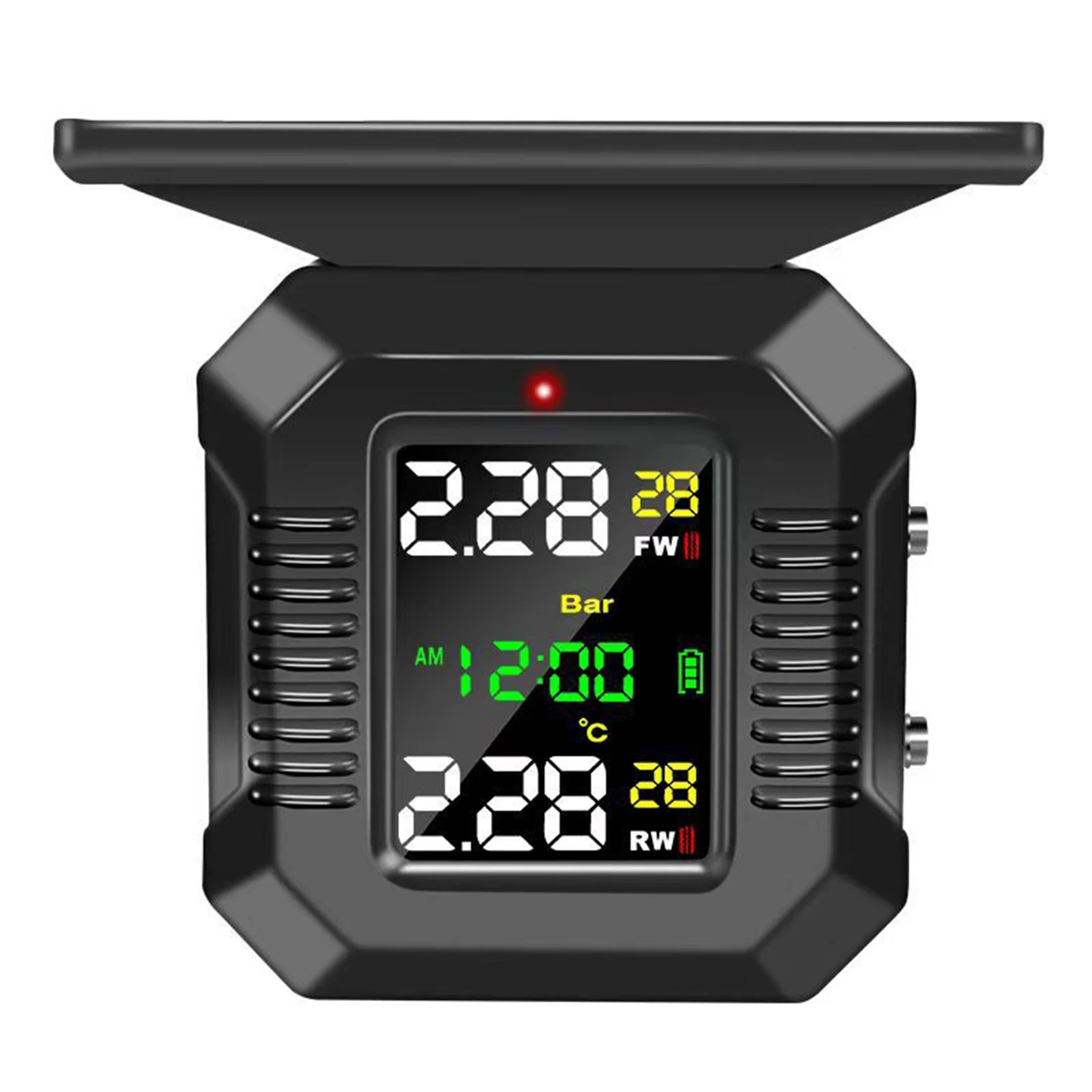 

Motorcycle Tire Pressure Monitoring System Solar Charge Tyre Temperature Alarm System Colorful Display Wireless