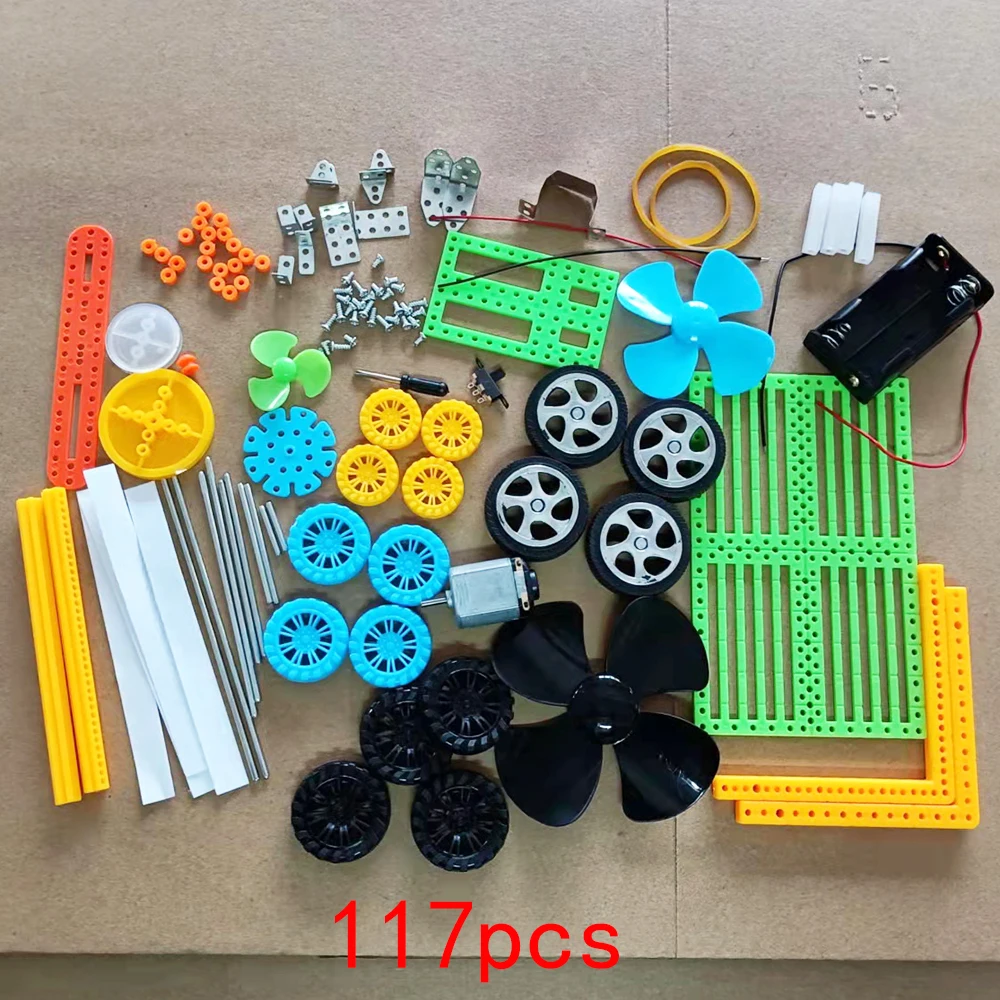 

117pcs diy toy parts model accessories dron rc car plane robot kids toys for boys diy baby montessori juguetes nero