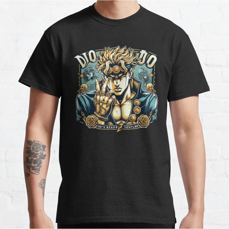 Винтажная футболка с рисунком Dio Brando Jojos Adventure Bizarre топы всех размеров S-6XL для