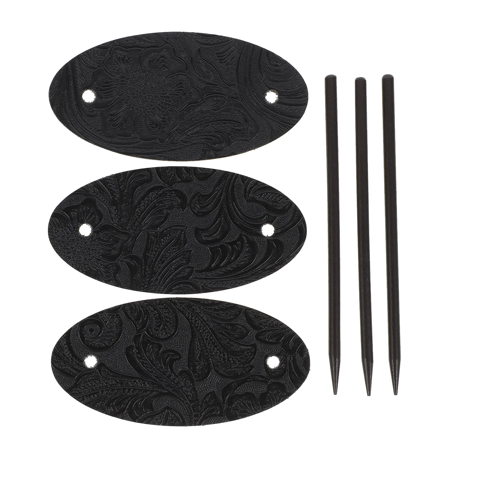 

3Pcs Hair Barrette with Oval Shape Hair Hair Accessories For Women Headband Hair Pin Headdress for ( Black )