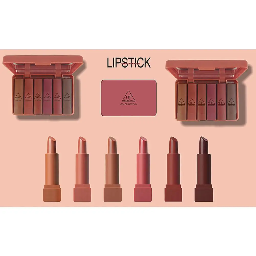 

Набор матовых антипригарных помад для губ, 6 цветов