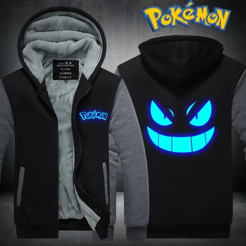 Горячая аниме Pokemon Gengar Moltres Sulfura Lavados толстовка с капюшоном пальто зимние флисовые