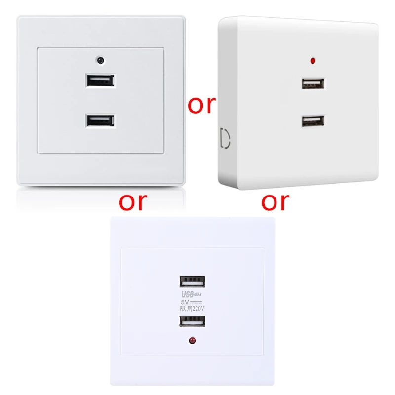 

2/4 Ports USB Electrical Socket Station Power Adapter Plug Outlet 110V-250V for Home Office Use Wall Mounting Charger