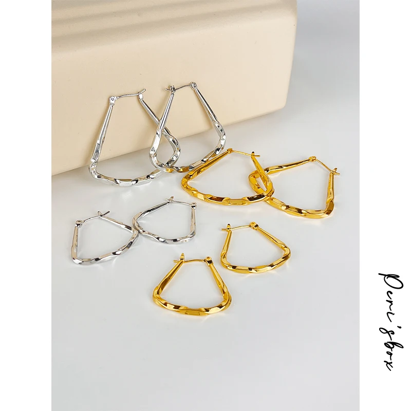 Модные минималистичные полые серьги-кольца Peri'sBox геометрические витые Серьги