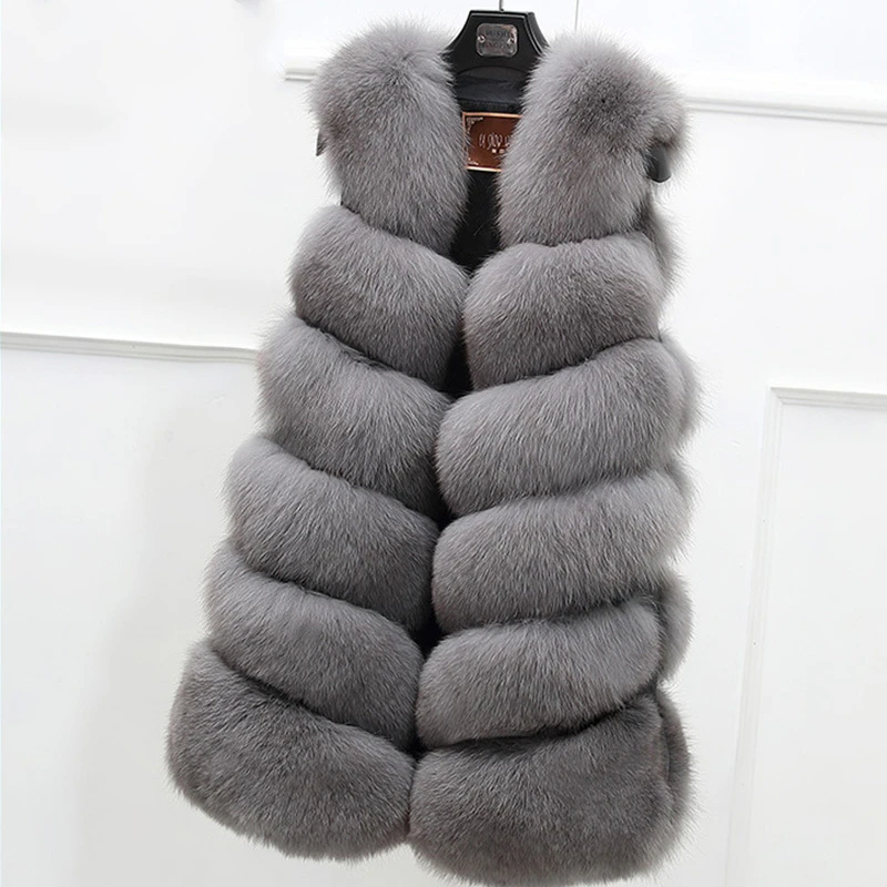 Fashion Faux Fur Coat Winter Women 2022 New V-Neck Sleeveles Jacket High Quality Solid Slim Ladies Vest Top Famale Clothing
